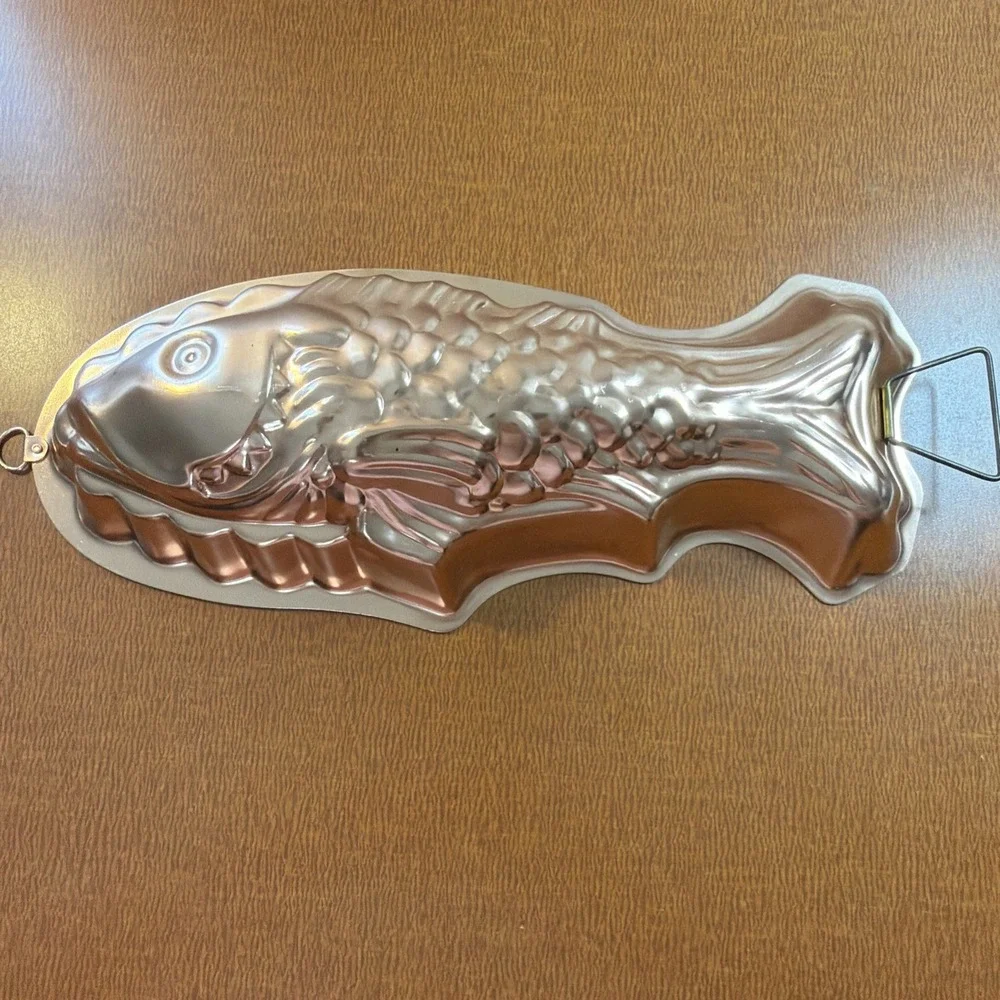 Vtg Copper Tin Fish Mold Jello-O Mold Kitchen Wall Decor 13